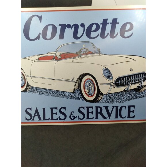 Corvette Sales & Service Sign Metal Retro style 12"x 18" man cave barware garage - Picture 8 of 14